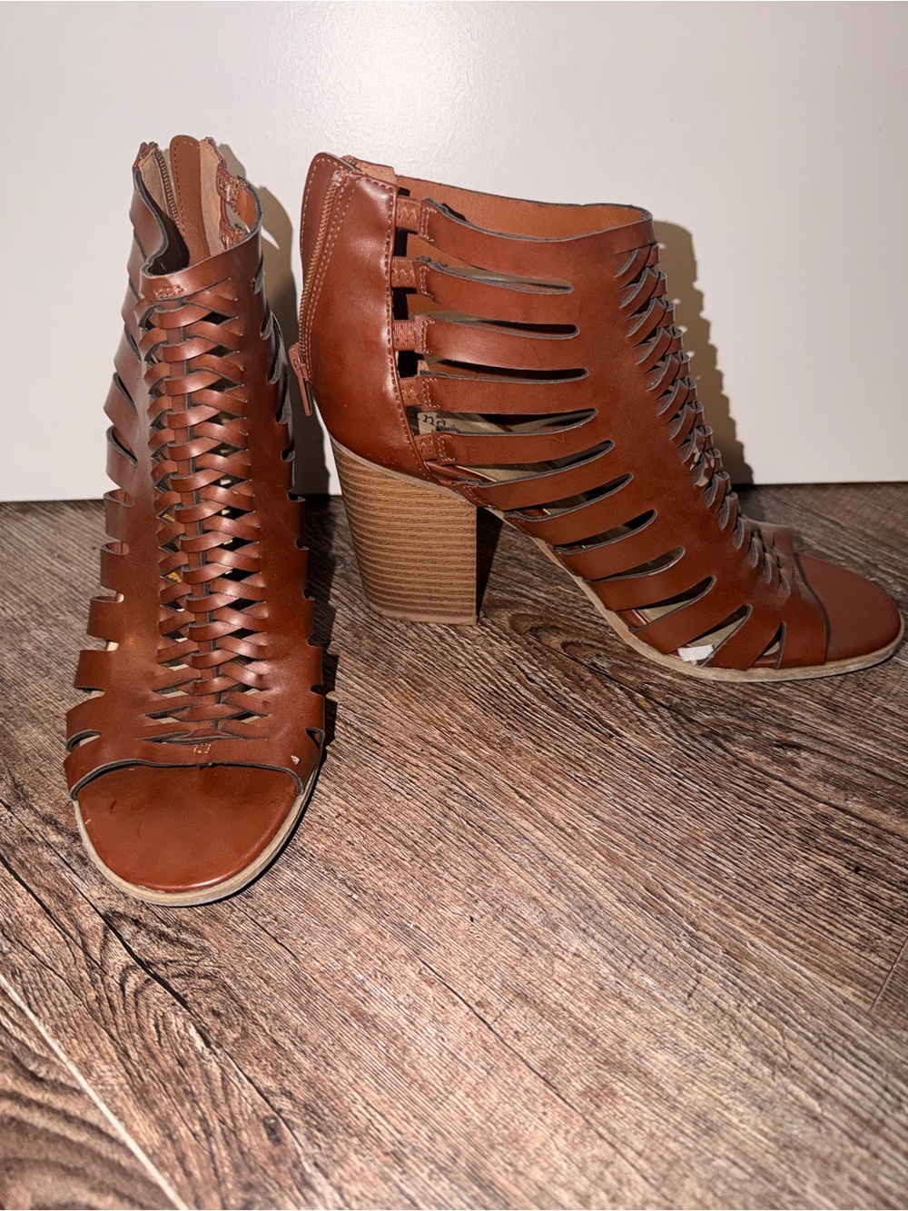 Women’s Brown Cutout Block Heel Sandals